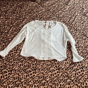 DELIA*s white lacy cropped sweater